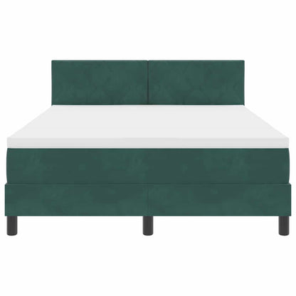 Letto a Sorgente LED con led Verde Scuro 140 x 190 cm Velluto