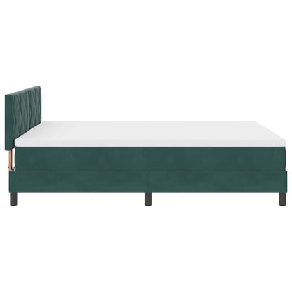 Letto a Sorgente LED con led Verde Scuro 140 x 190 cm Velluto