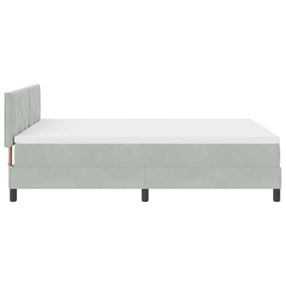 Letto a Sorgente LED Grigio chiaro 140 x 200 cm Velluto
