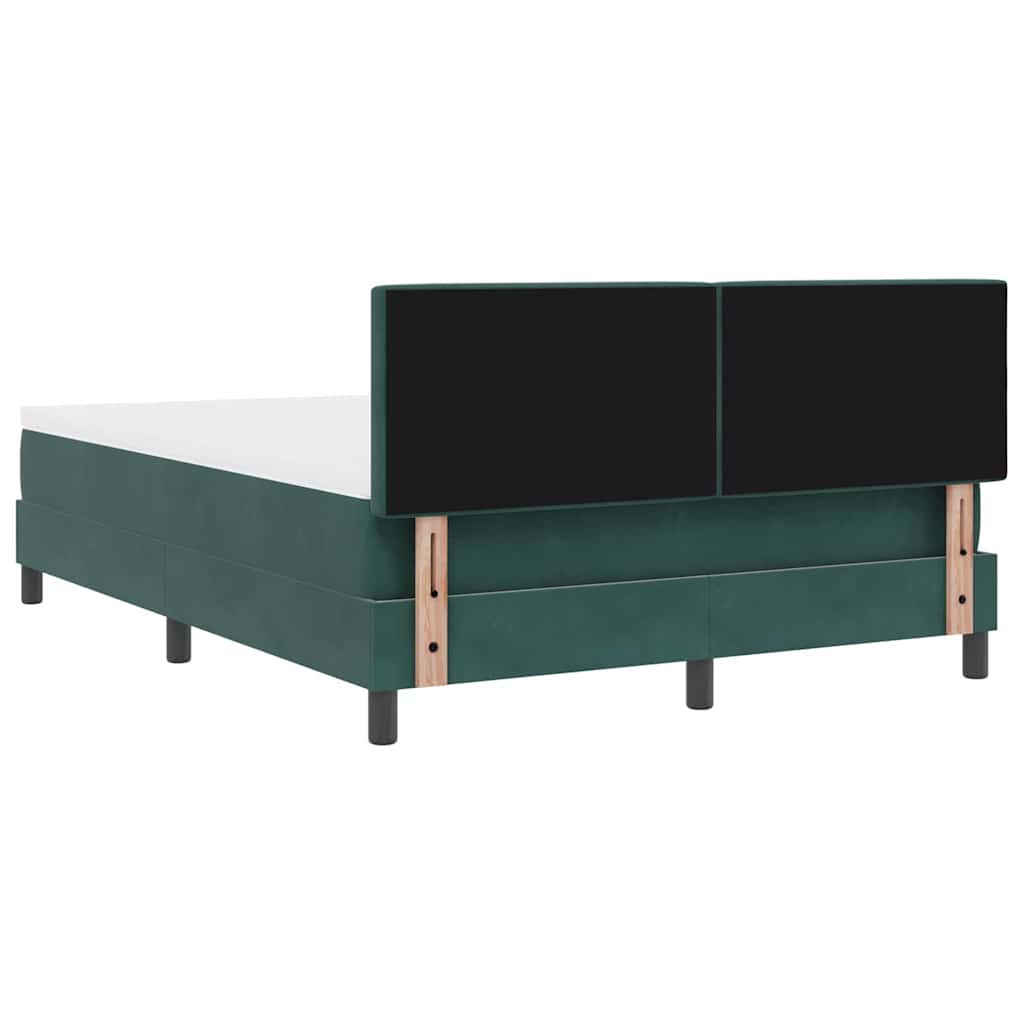 Letto a Sorgente LED con led Verde Scuro 160 x 200 cm Velluto