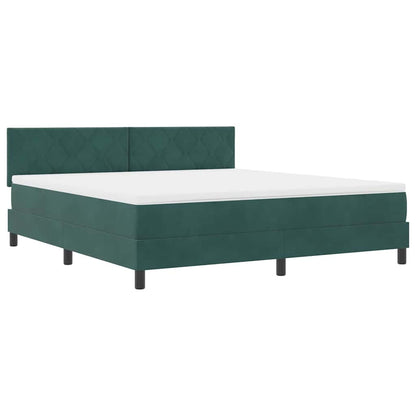 Letto a Sorgente LED con led Verde Scuro 180 x 200 cm Velluto