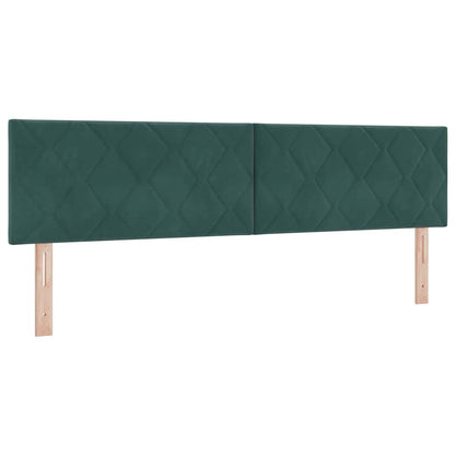 Letto a Sorgente LED con led Verde Scuro 180 x 200 cm Velluto