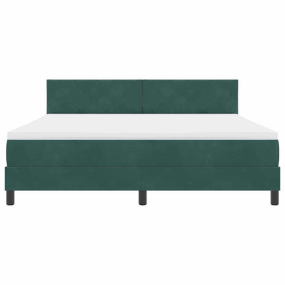 Letto a Sorgente LED con led Verde Scuro 180 x 200 cm Velluto