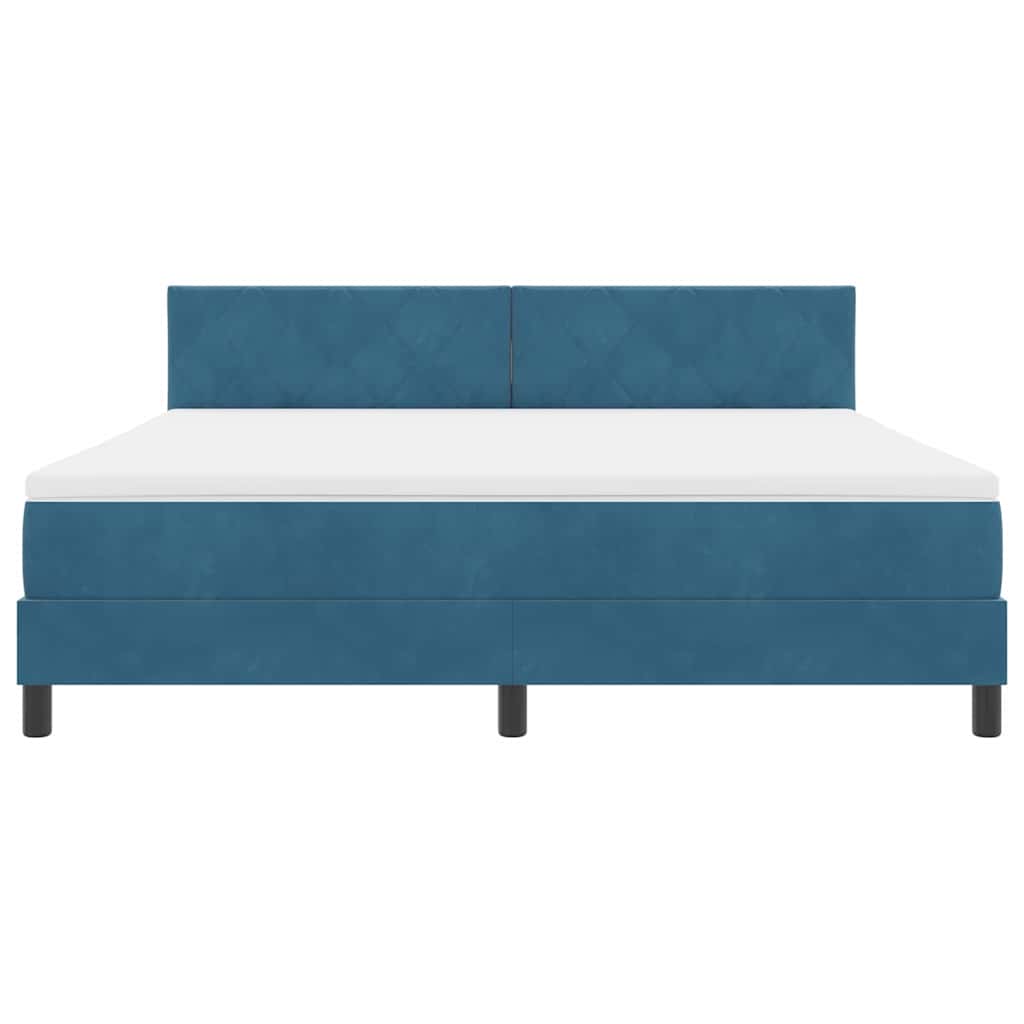 Letto a Sorgente LED Blu Scuro 180 x 200 cm Velluto | homemem39