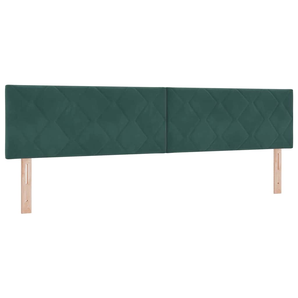 Letto a Sorgente LED Verde Scuro 200 x 200 cm Velluto