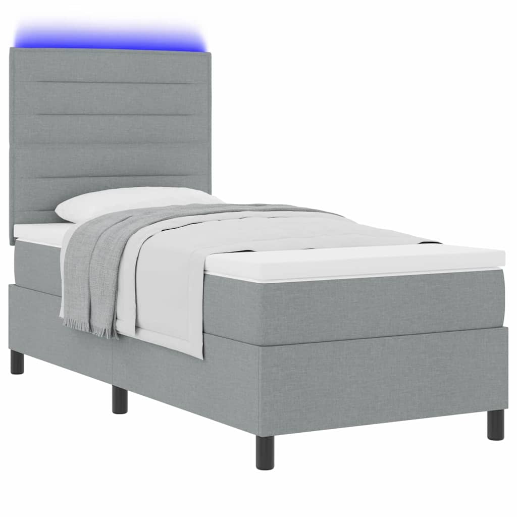 Letto a molle con materasso Grigio chiaro 80 x 200 cm Tessuto | homemem39