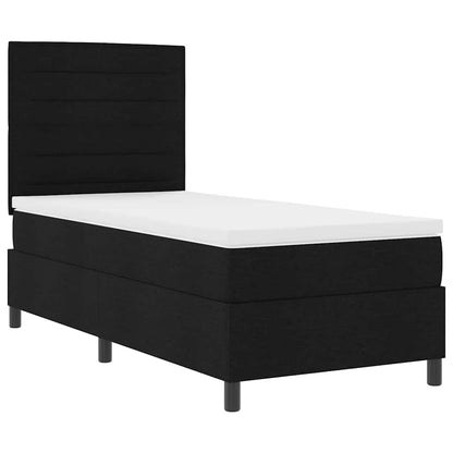 Letto a molle con materasso con led Nero 90 x 190 cm Tessuto | homemem39