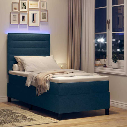 Letto a molle con materasso con led Blu 90 x 190 cm Tessuto | homemem39