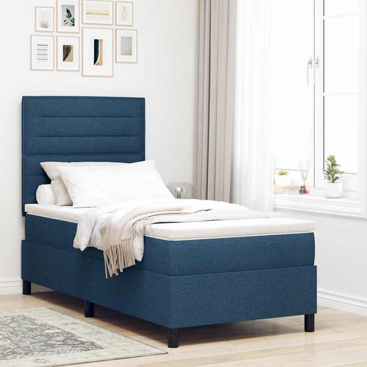 Letto a molle con materasso con led Blu 90 x 190 cm Tessuto | homemem39