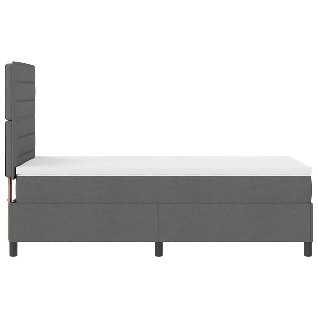 Letto a molle con materasso Grigio scuro 90 x 200 cm Tessuto