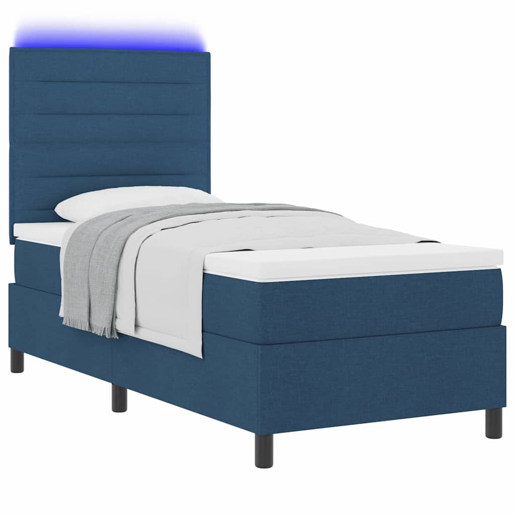 Letto a molle con materasso con led Blu 90 x 200 cm Tessuto | homemem39