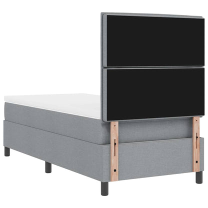 Letto a molle con materasso Grigio chiaro 100 x 200 cm Tessuto