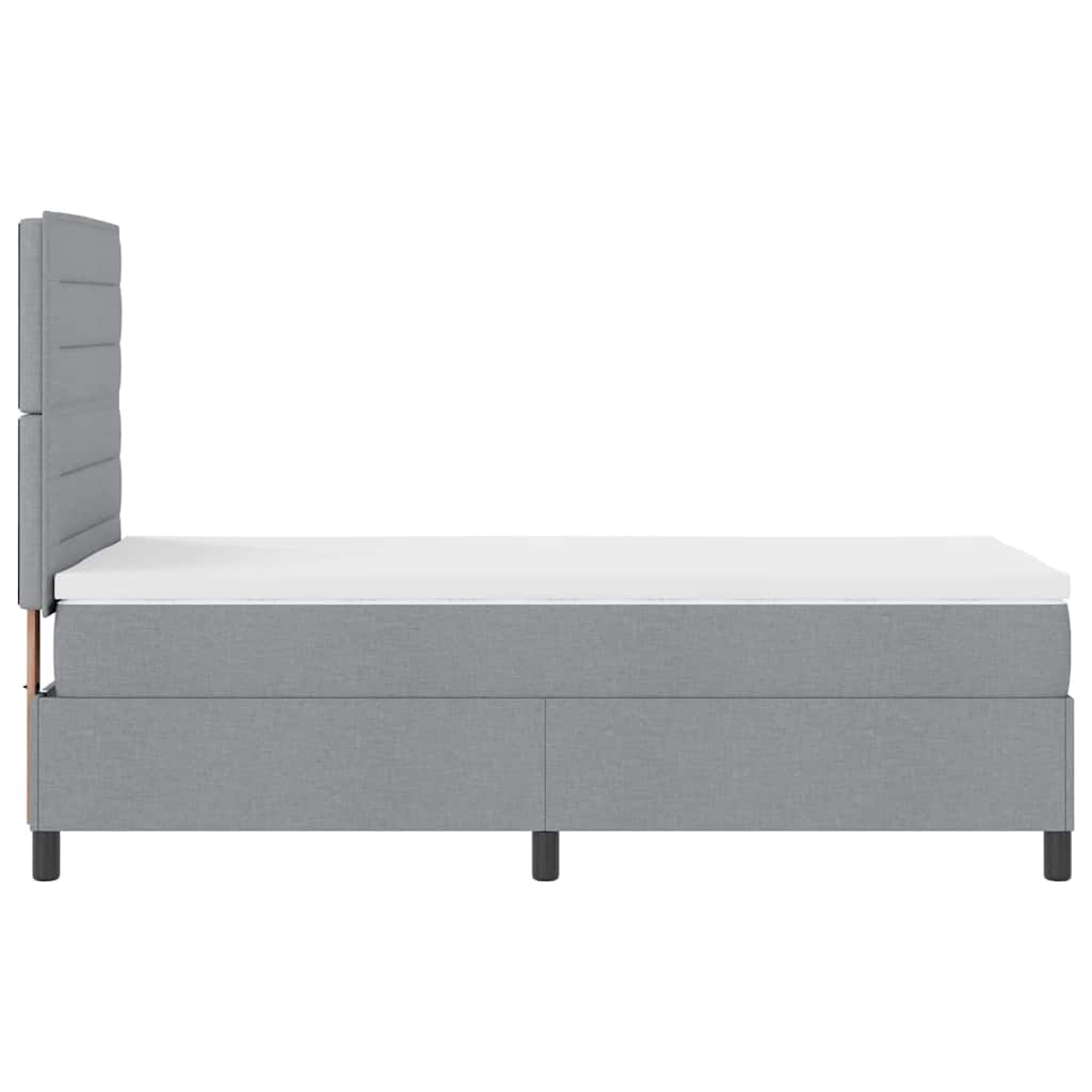 Letto a molle con materasso Grigio chiaro 100 x 200 cm Tessuto