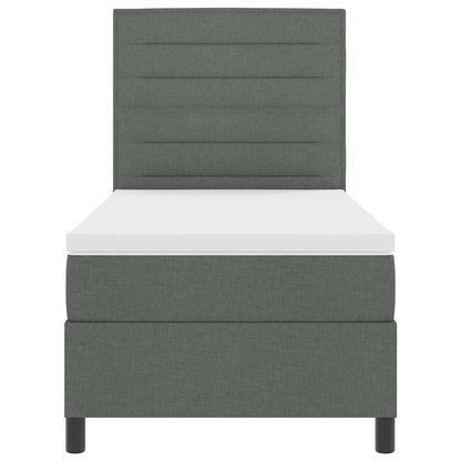 Letto a molle con materasso Grigio scuro 100 x 200 cm Tessuto | homemem39