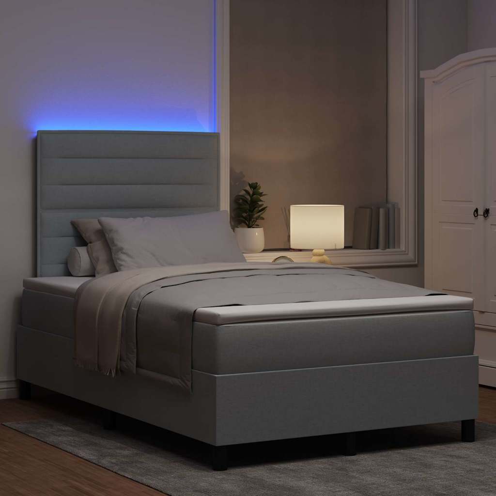 Letto a molle con materasso Grigio chiaro 120 x 190 cm Tessuto | homemem39