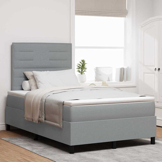 Letto a molle con materasso Grigio chiaro 120 x 190 cm Tessuto | homemem39