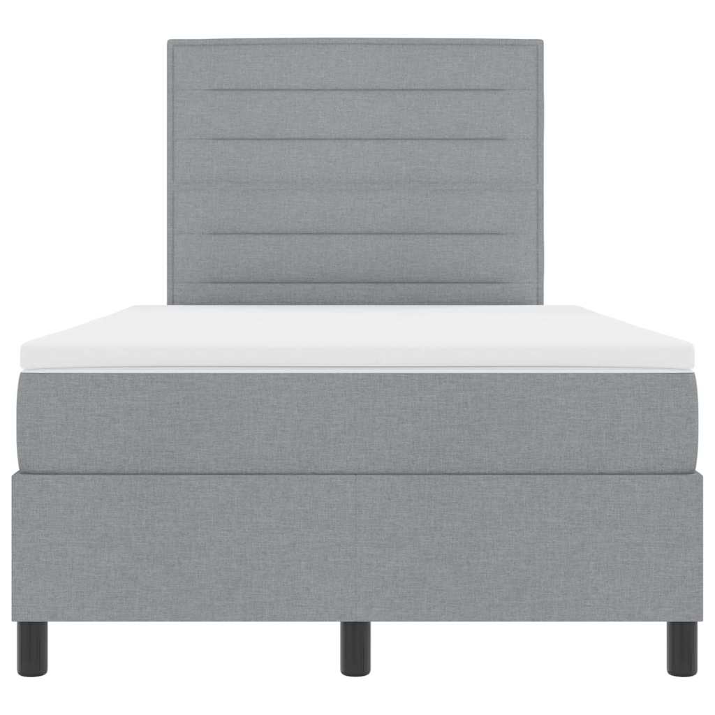 Letto a molle con materasso Grigio chiaro 120 x 190 cm Tessuto | homemem39
