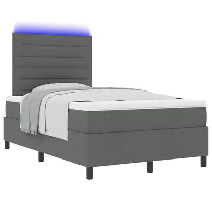 Letto a molle con materasso Grigio scuro 120 x 190 cm Tessuto | homemem39