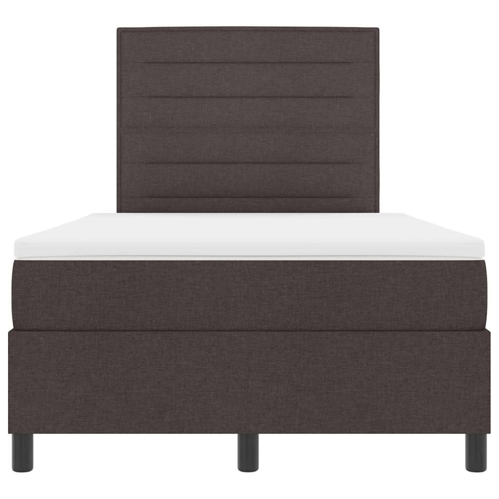 Letto a molle con materasso Marrone scuro 120 x 190 cm Tessuto | homemem39