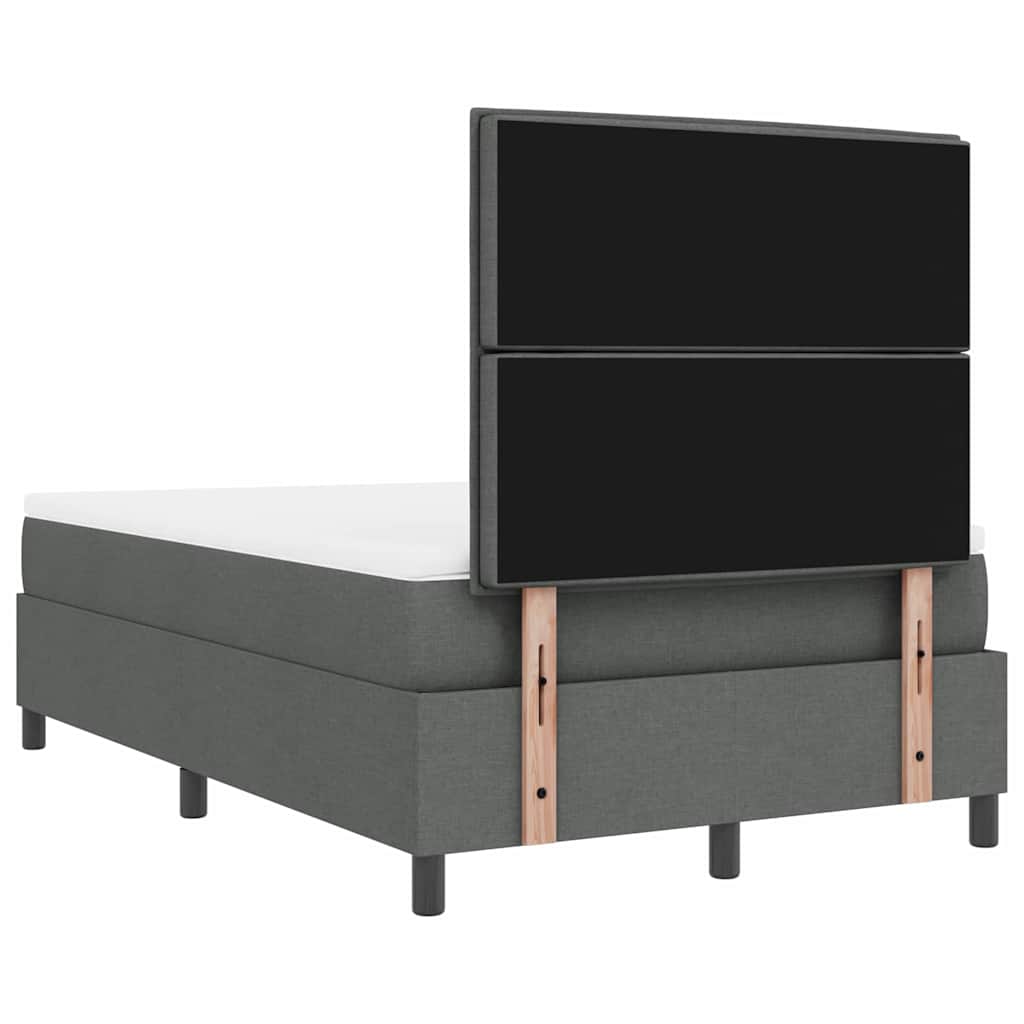 Letto a molle con materasso Grigio scuro 120 x 200 cm Tessuto | homemem39
