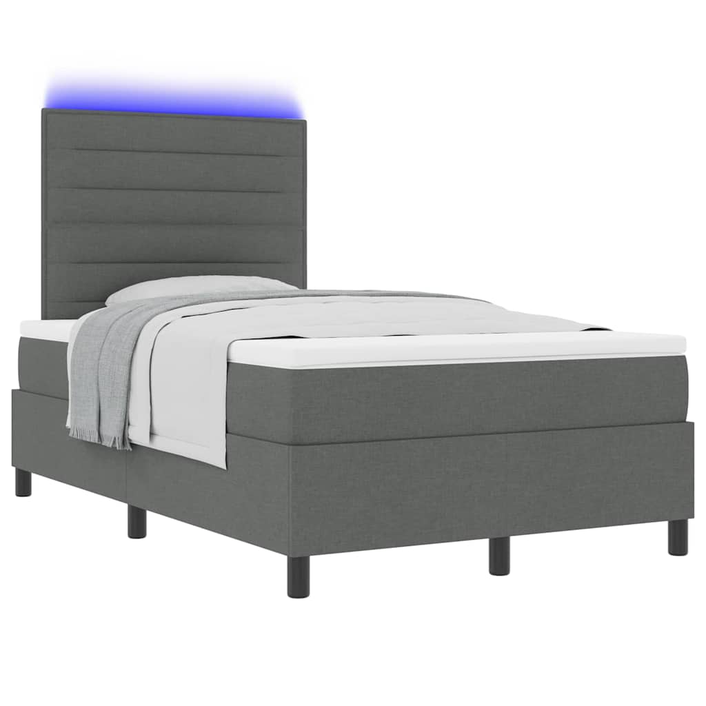 Letto a molle con materasso Grigio scuro 120 x 200 cm Tessuto | homemem39