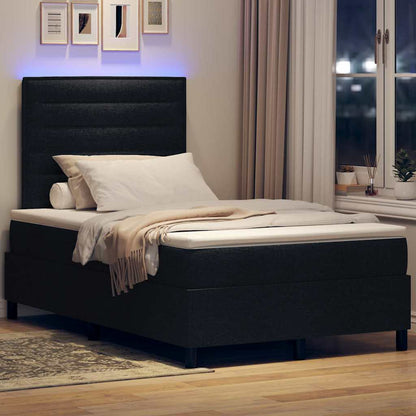 Letto a molle con materasso con led Nero 120 x 200 cm Tessuto | homemem39