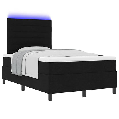 Letto a molle con materasso con led Nero 120 x 200 cm Tessuto | homemem39