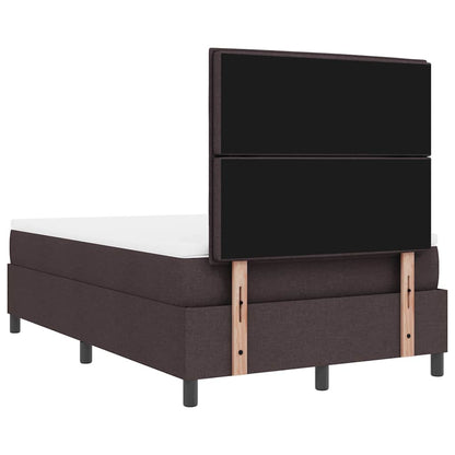 Letto a molle con materasso Marrone scuro 120 x 200 cm Tessuto | homemem39