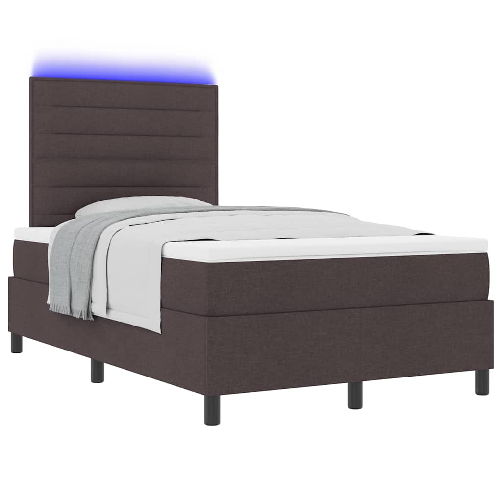 Letto a molle con materasso Marrone scuro 120 x 200 cm Tessuto | homemem39