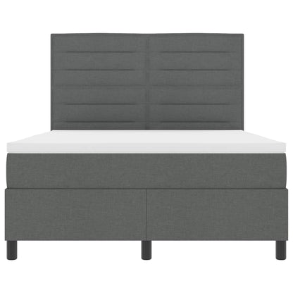 Letto a molle con materasso Grigio scuro 140 x 190 cm Tessuto