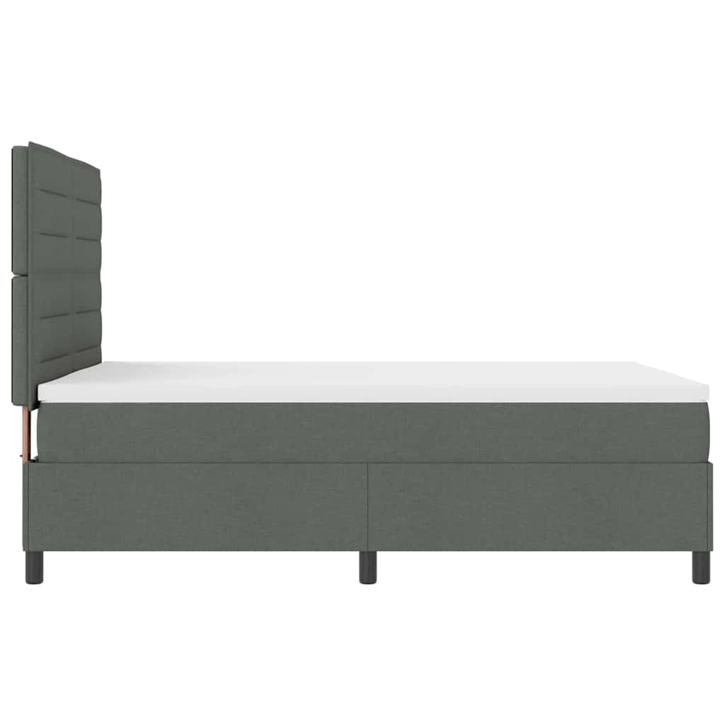 Letto a molle con materasso Grigio scuro 140 x 190 cm Tessuto