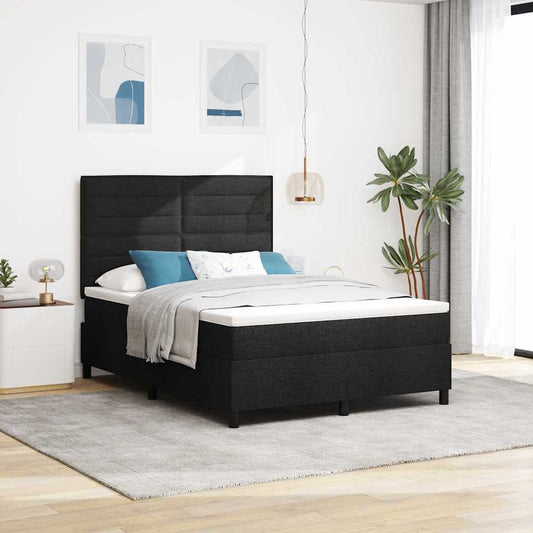 Letto a molle con materasso con led Nero 140 x 190 cm Tessuto | homemem39