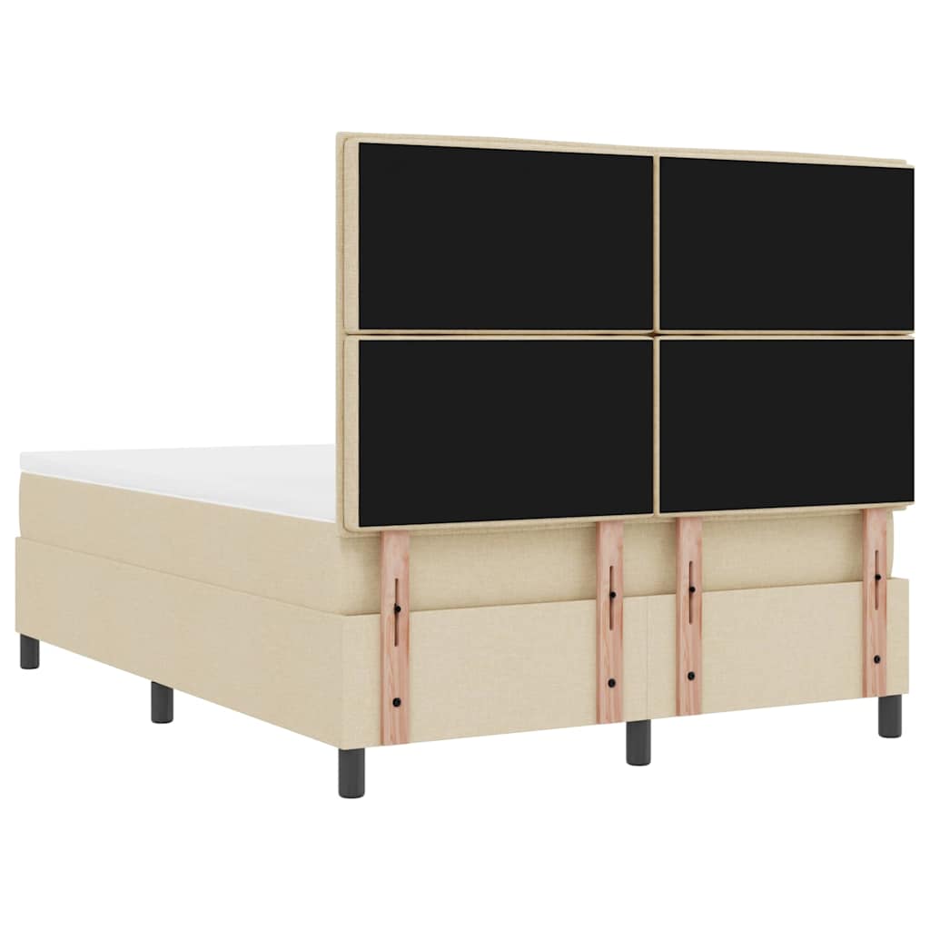 Letto a molle con materasso con led Crema 140 x 190 cm Tessuto | homemem39