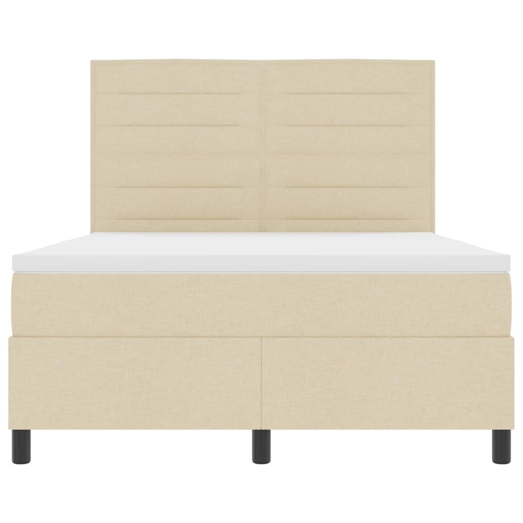 Letto a molle con materasso con led Crema 140 x 190 cm Tessuto | homemem39