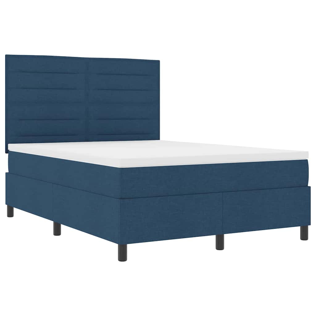 Letto a molle con materasso con led Blu 140 x 190 cm Tessuto | homemem39