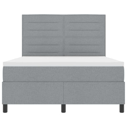 Letto a molle con materasso Grigio chiaro 140 x 200 cm Tessuto