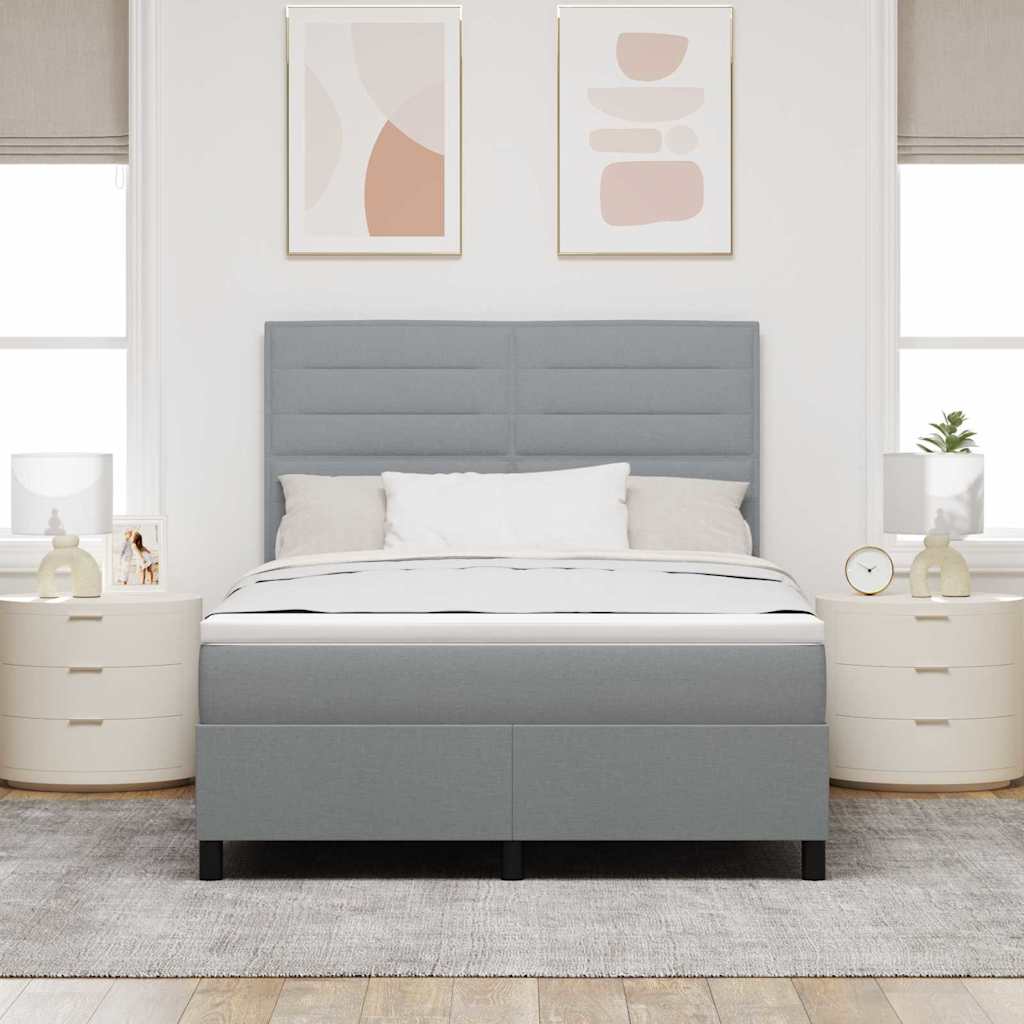 Letto a molle con materasso Grigio chiaro 160 x 200 cm Tessuto | homemem39