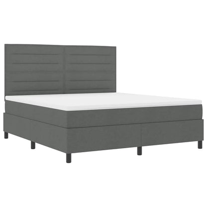 Letto a molle con materasso Grigio scuro 180 x 200 cm Tessuto