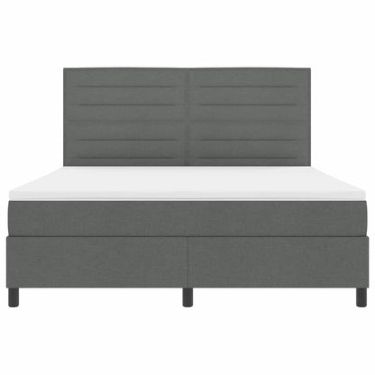 Letto a molle con materasso Grigio scuro 180 x 200 cm Tessuto