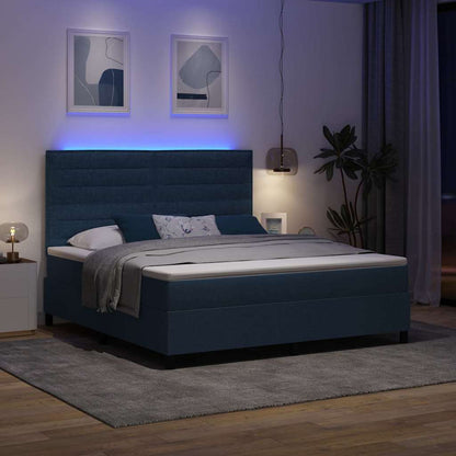 Letto a molle con materasso con led Blu 180 x 200 cm Tessuto | homemem39