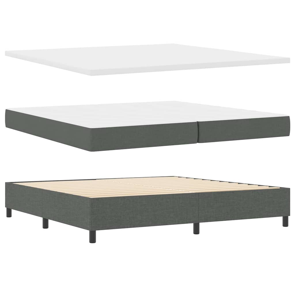 Letto a molle con materasso Grigio scuro 200 x 200 cm Tessuto | homemem39