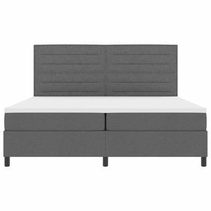 Letto a molle con materasso Grigio scuro 200 x 200 cm Tessuto | homemem39