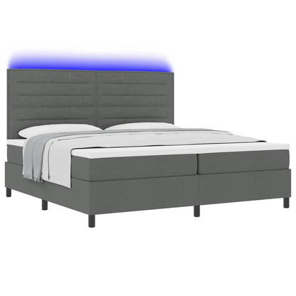 Letto a molle con materasso Grigio scuro 200 x 200 cm Tessuto | homemem39