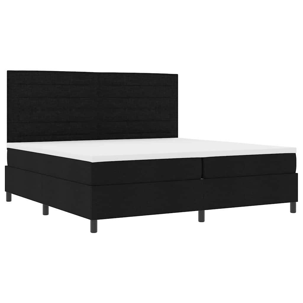 Letto a molle con materasso con led Nero 200 x 200 cm Tessuto | homemem39