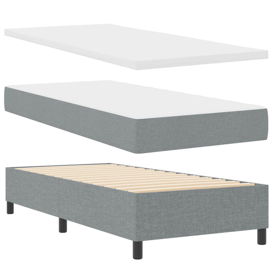 Letto a molle con strisce LED Grigio chiaro 80 x 200 cm Tessuto | homemem39