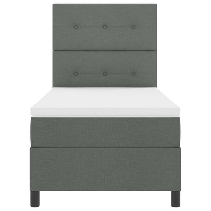 Letto a molle con strisce LED Grigio scuro 80 x 200 cm Tessuto | homemem39