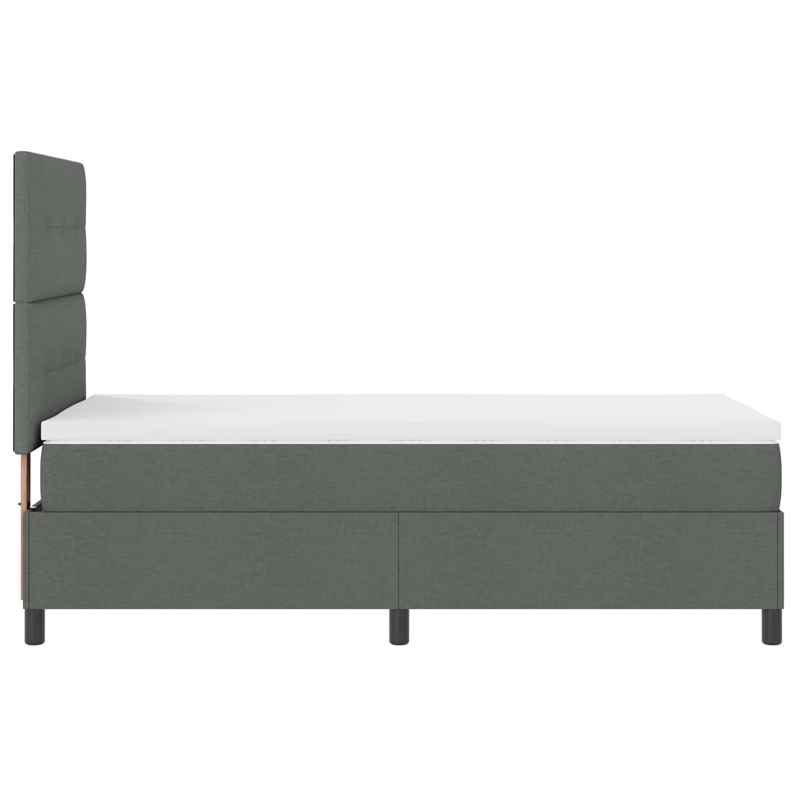 Letto a molle con strisce LED Grigio scuro 80 x 200 cm Tessuto | homemem39