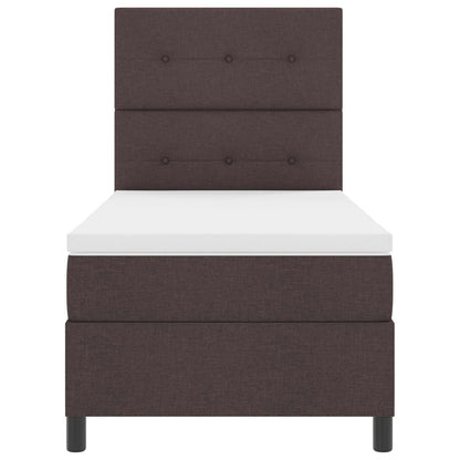 Letto a molle con strisce LED Marrone scuro 80 x 200 cm Tessuto | homemem39