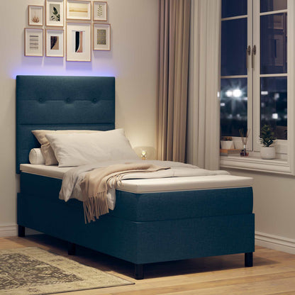 Letto a molle con strisce LED Blu 80 x 200 cm Tessuto | homemem39