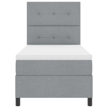 Letto a molle con strisce LED Grigio chiaro 90 x 190 cm Tessuto | homemem39